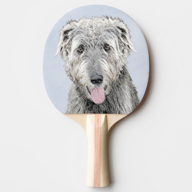 Irish Wolfhound Painting - Niedliche Original Dog  Tischtennis Schläger (Vorderseite)