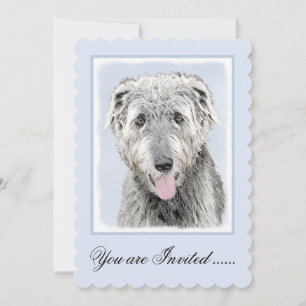 Irish Wolfhound Painting - Niedliche Original Hund Einladung
