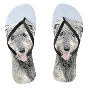 Irish Wolfhound Painting - Niedliche Original Hund Flip Flops