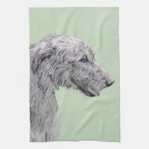 Irish Wolfhound Painting - Niedliche Original Hund Handtuch
