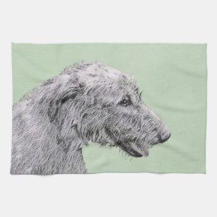 Irish Wolfhound Painting - Niedliche Original Hund Handtuch