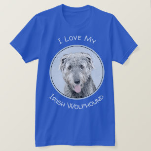 Irish Wolfhound Painting - Niedliche Original Hund T-Shirt