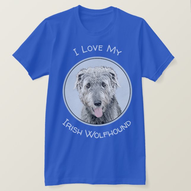 Irish Wolfhound Painting - Niedliche Original Hund T-Shirt (Design vorne)