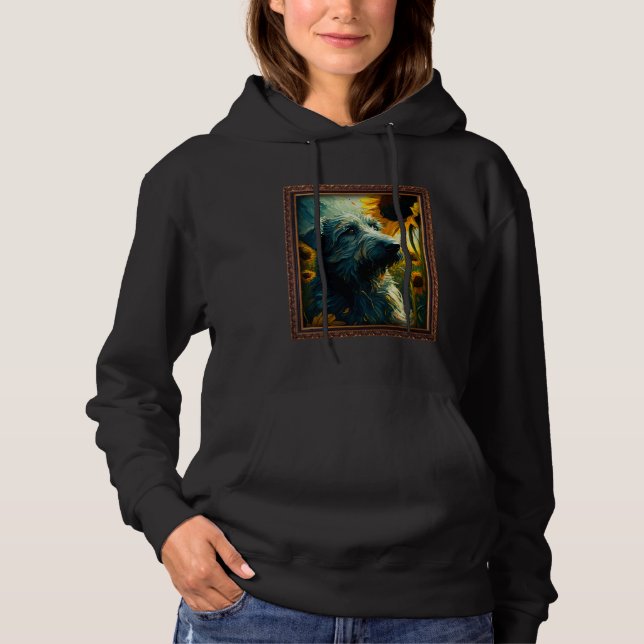 Irish Wolfhound Painting Sunflower Flower Mom Wome Hoodie (Vorderseite)