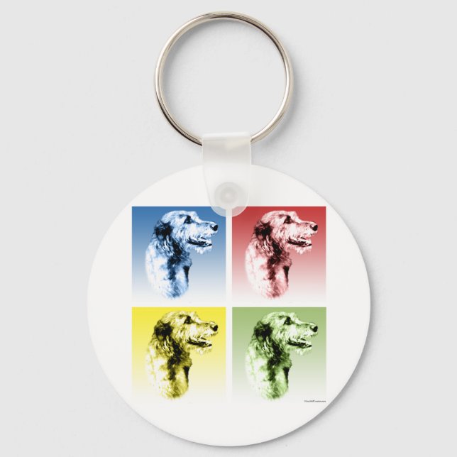 Irish Wolfhound Pop Schlüsselanhänger (Vorderseite)