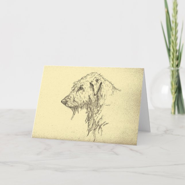 Irish Wolfhound Portrait Greeting Card Karte (Vorderseite)