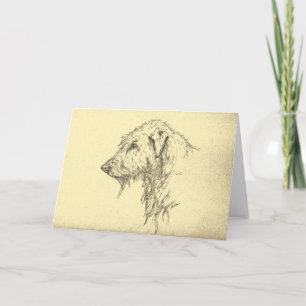 Irish Wolfhound-Porträt-Grußkarte Karte