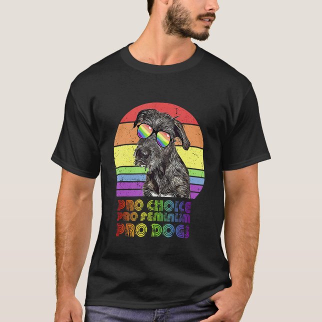 Irish Wolfhound Pro Choice Pro Feminism Pro Dogs L T-Shirt (Vorderseite)