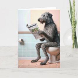 Irish Wolfhound Reading a Newspapier Karte