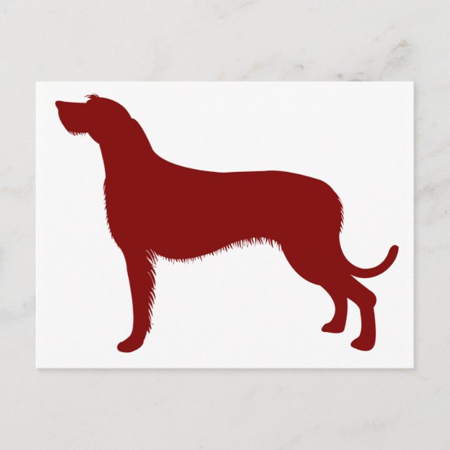 Irish Wolfhound (rot) Postkarte (Vorderseite)