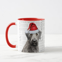 Irish Wolfhound Santa Dog Woof Background Tasse
