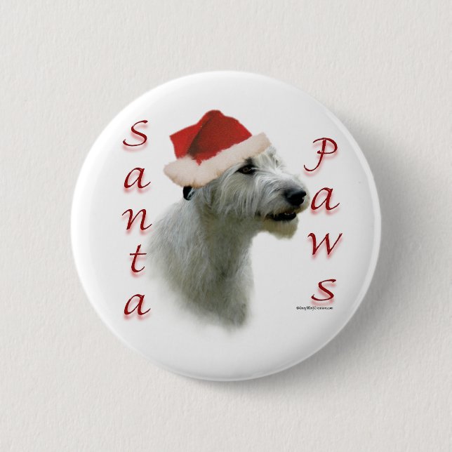 Irish Wolfhound Santa Paws Button (Vorderseite)