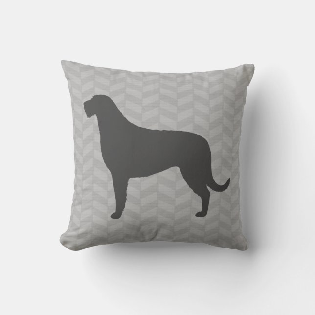 Irish Wolfhound Silhouette Kissen (Vorderseite)