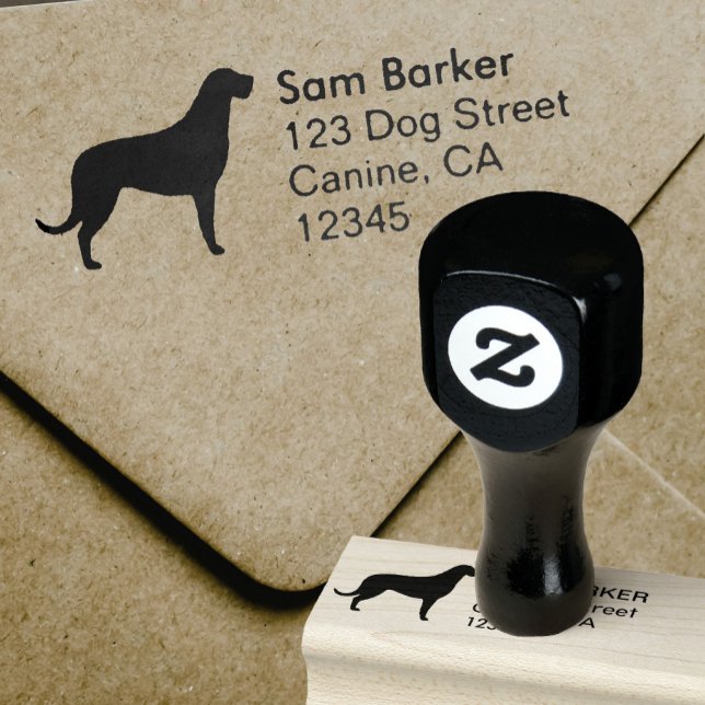 Irish Wolfhound Silhouette Rücksendeadresse Gummistempel (Von Creator hochgeladen)