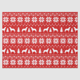 Irish Wolfhound Silhouetten Weihnachtsmuster Red Seidenpapier
