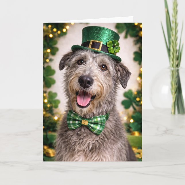 Irish Wolfhound St. Patrick’s Day Card  Karte (Vorderseite)