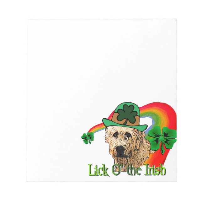 Irish Wolfhound St Patricks Notizblock (Vorderseite)