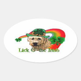 Irish Wolfhound St Patricks Ovaler Aufkleber