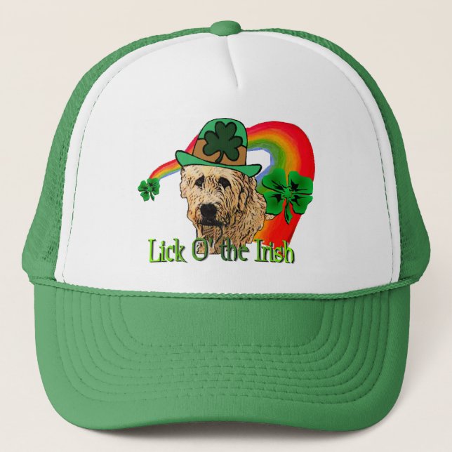 Irish Wolfhound St Patricks Truckerkappe (Vorderseite)