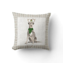 Irish Wolfhound und Taupe Karierter Weihnachtshund