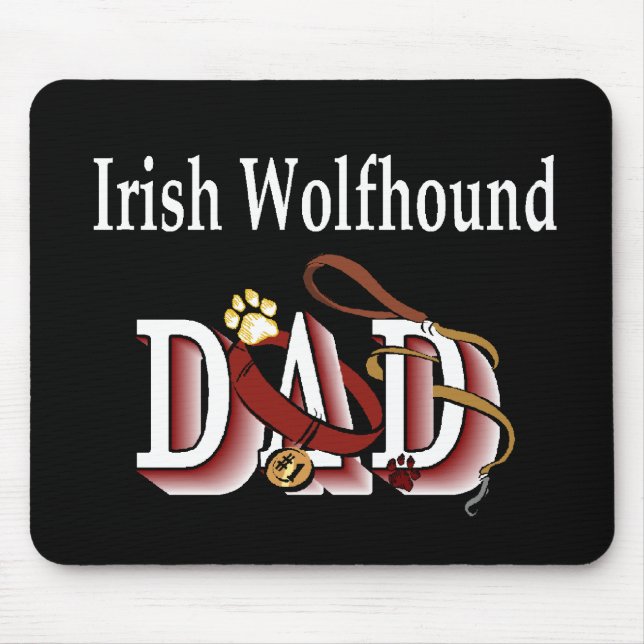 Irish Wolfhound Vater Gifts Mousepad (Vorne)