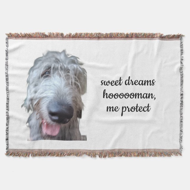 Irish Wolfhound-Wurfdecke – Süße Träume Decke (Vorderseite)