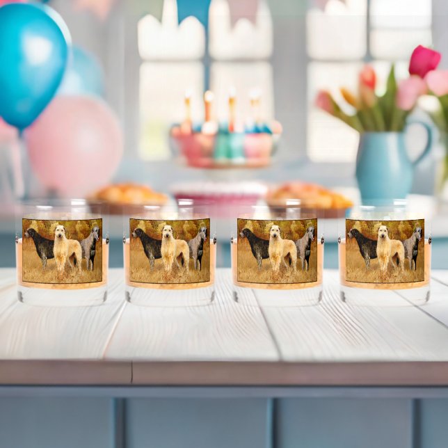 Irish Wolfhounds & Cross Trinkbehälter Set Whiskyglas (Insitu (Baby Party))