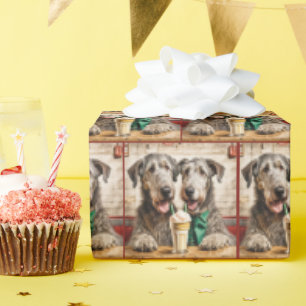 Irish Wolfhounds mit Eiscreme-Soda Geschenkpapier