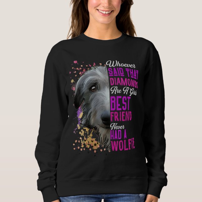 Irish Wolfhounds sind der beste Freund eines Mädch Sweatshirt (Vorderseite)
