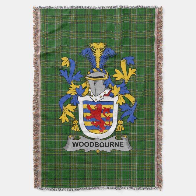 Irish Woodbourne Coat of Arms Familienwappen Irlan Decke (Vorderseite Vertikal)
