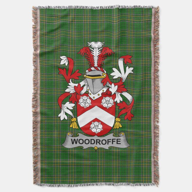 Irish Woodroffe Coat of Arms Familienwappen Irland Decke (Vorderseite Vertikal)