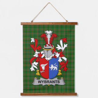 Irish Wybrants Coat of Arms Family Crest Wandteppich Mit Holzrahmen