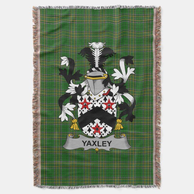 Irish Yaxley Coat of Arms Familienwappen Irland Decke (Vorderseite Vertikal)