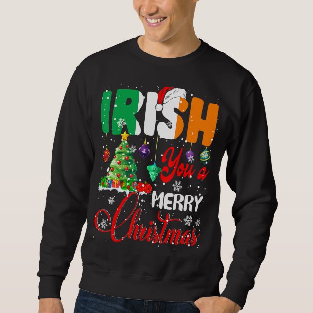 Irish You A FroChristmas Santa Irish Flag Chris Sweatshirt (Vorderseite)