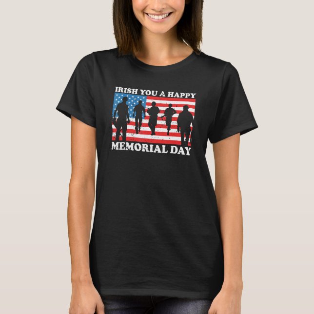 Irish You A Happy Memorial Day Green C leaf T-Shirt (Vorderseite)