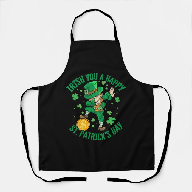 Irish You A Happy St Patrick's Day Dabbing Funny Schürze (Vorderseite)