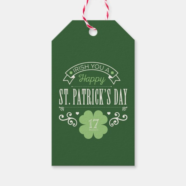 Irish You a Happy St. Patrick's Day Gift Tags Geschenkanhänger (Vorderseite)