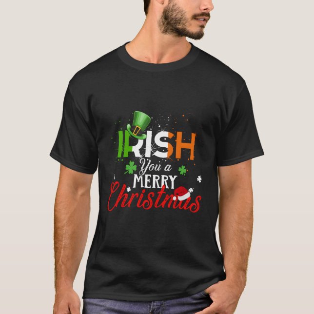 Irish You A Merry Ireland Flag T-Shirt (Vorderseite)
