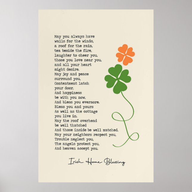 Irish Zuhause Blessing Poster (Vorne)