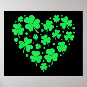Irishches Kleeblatt Herz Glück Poster