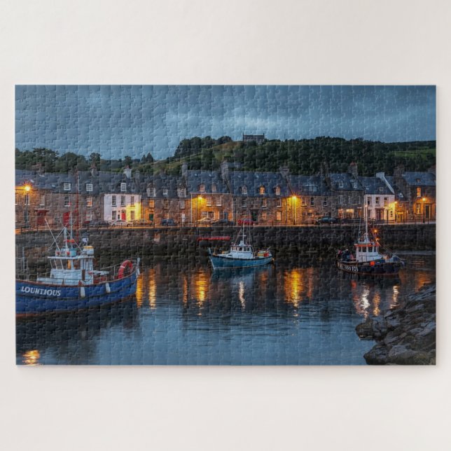 Irishisches Küstenhafenstadt-Puzzle Puzzle (Horizontal)