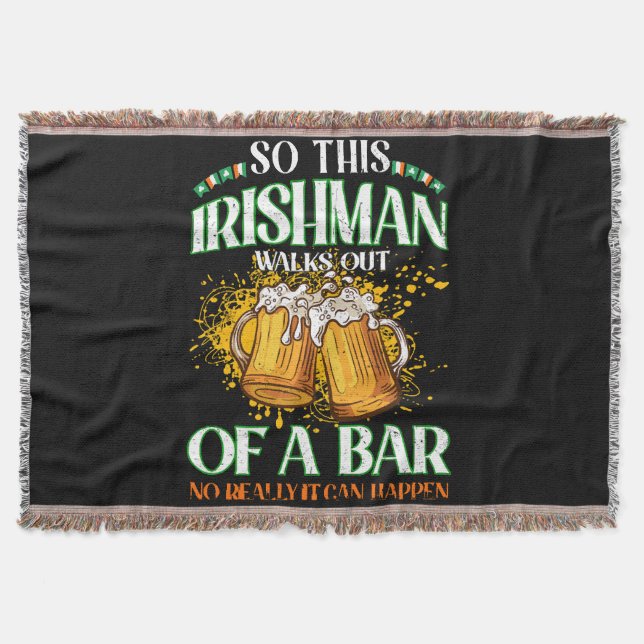 Irishman Drinking Beer St. Patrick's Day Decke (Vorderseite)