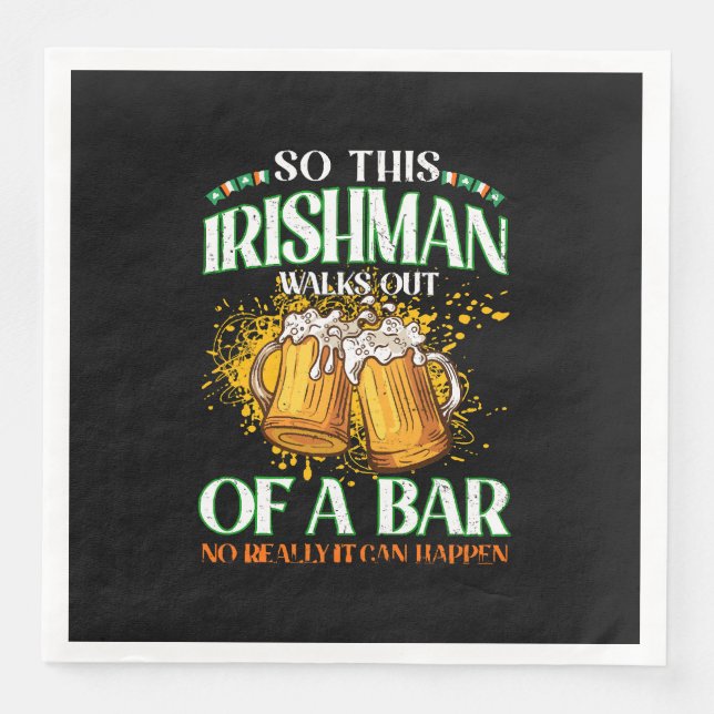 Irishman Drinking Beer St. Patrick's Day Serviette (Vorderseite)