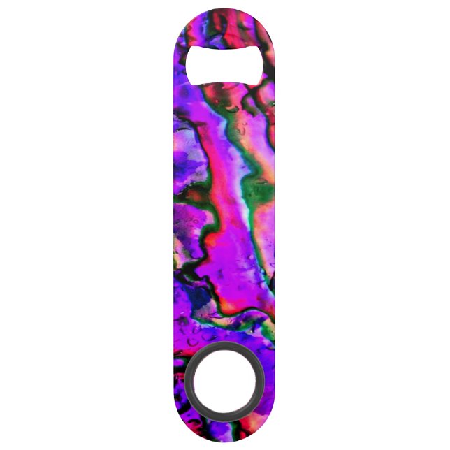 Irisierend Lila rosa blau marmoriert schön Speed Flaschenöffner (Rückseite)