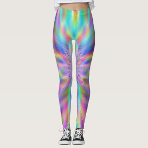 Irisierende Chrom-Blöcke Leggings