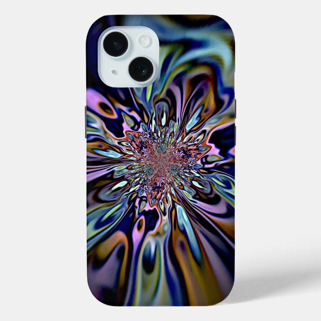 Irisierende Energiefliess-Fraktal-Kunst Case-Mate iPhone Hülle (Rückseite)