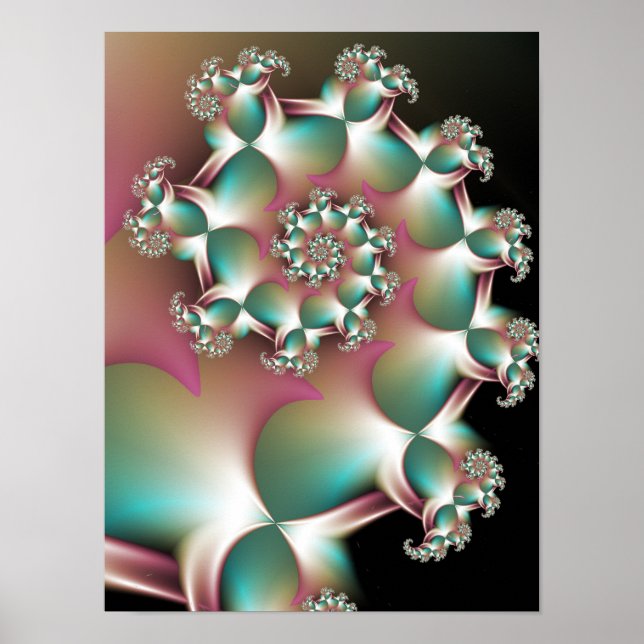 Irisierende fraktale Spirale Poster (Vorne)