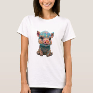 Irisierende Galaxie Baby Wildschwein Ferkel Frauen T-Shirt