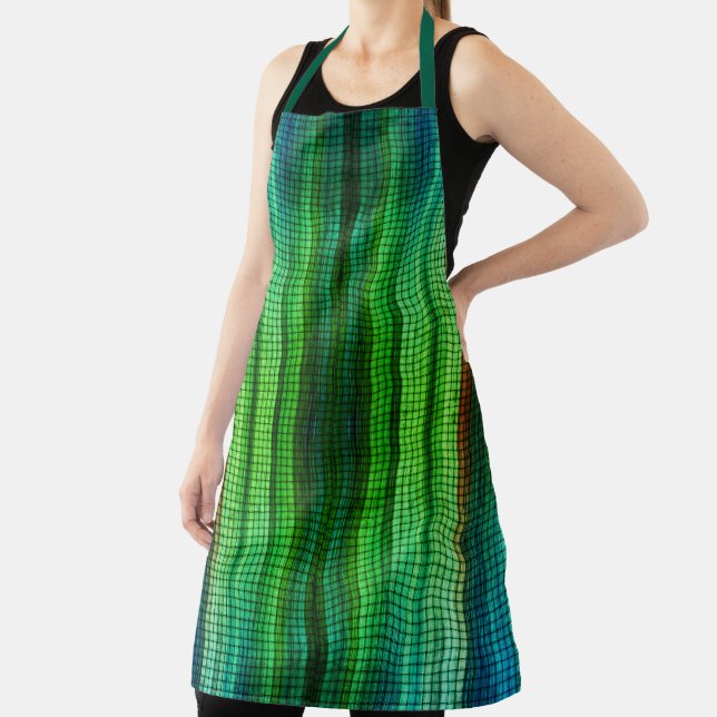 Irisierende Green Weave All-Over-Print-Schürze Schürze (InSitu)