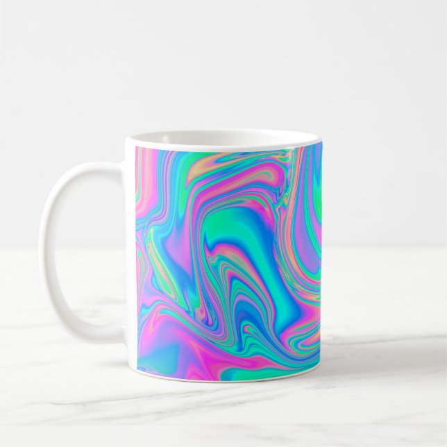 Irisierende holografische holografische Struktur a Kaffeetasse (Links)